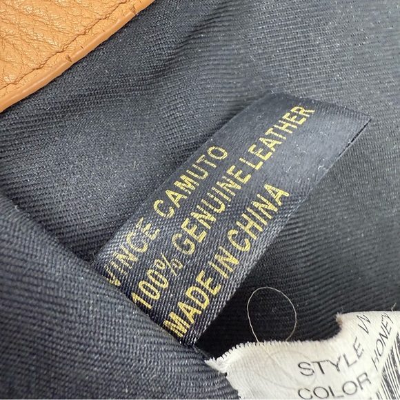 Vince Camuto Jax Crossbody Bag Honey Comb Tan Brown Leather Handbag Purse - Picture 10 of 16